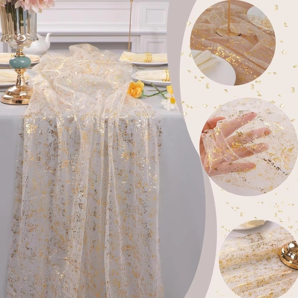 Golden Sequin Glitter Hot Stam - đánh giá và giá Table Runner Sequin