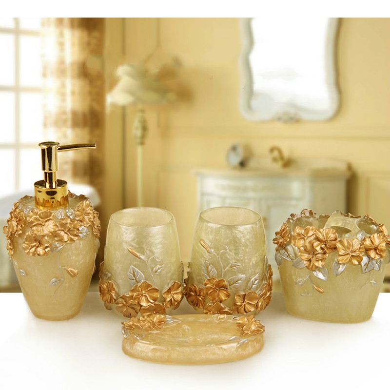European Style Emboss Resin Ba - đánh giá và giá Wedding Bathroom Supply Kit