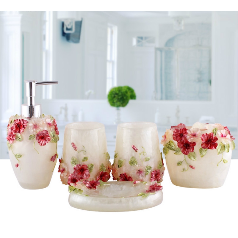 European Style Emboss Resin Ba - đánh giá và giá Wedding Bathroom Supply Kit