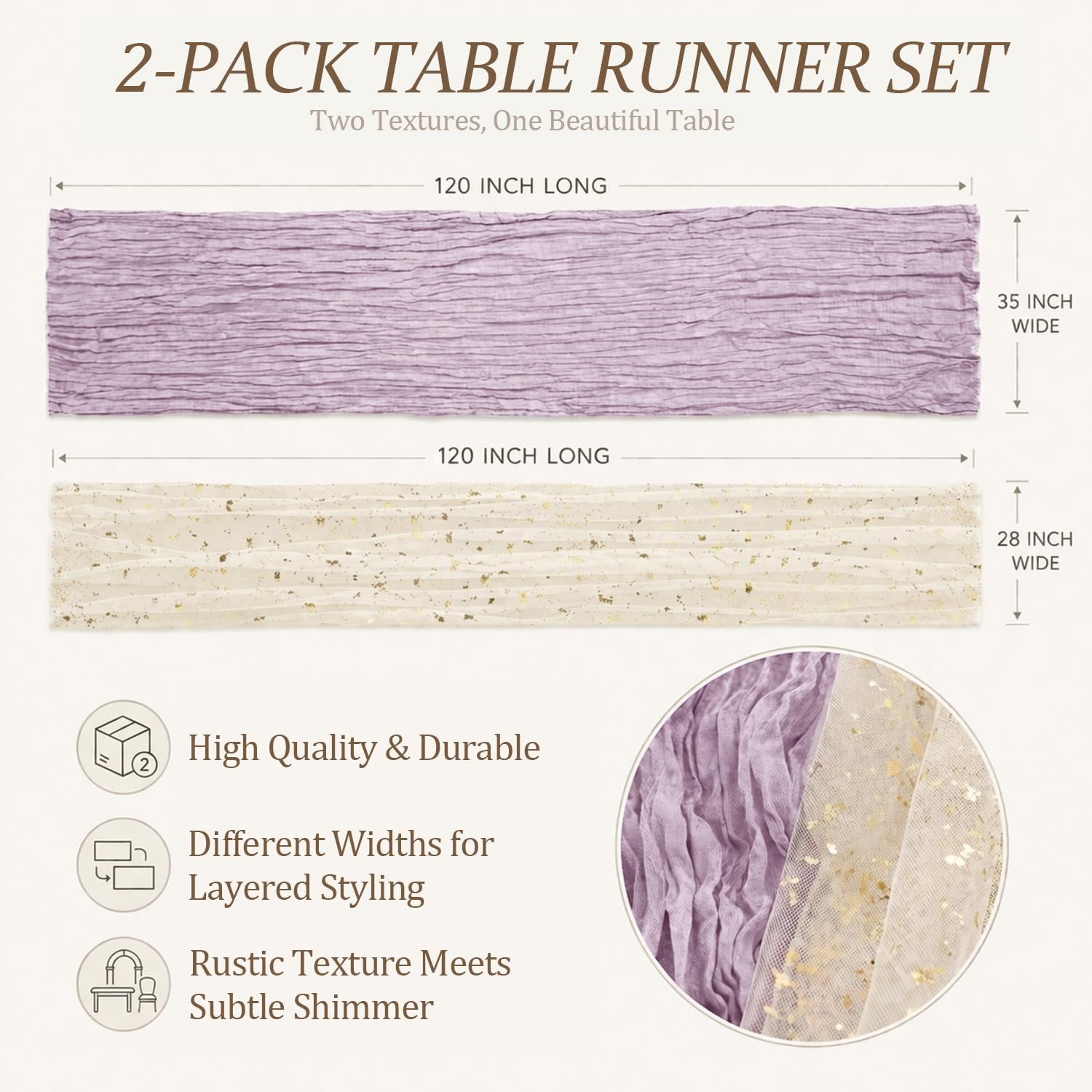 2Pack Cheesecloth Table Runner - đánh giá và giá Wedding Supply Rentals