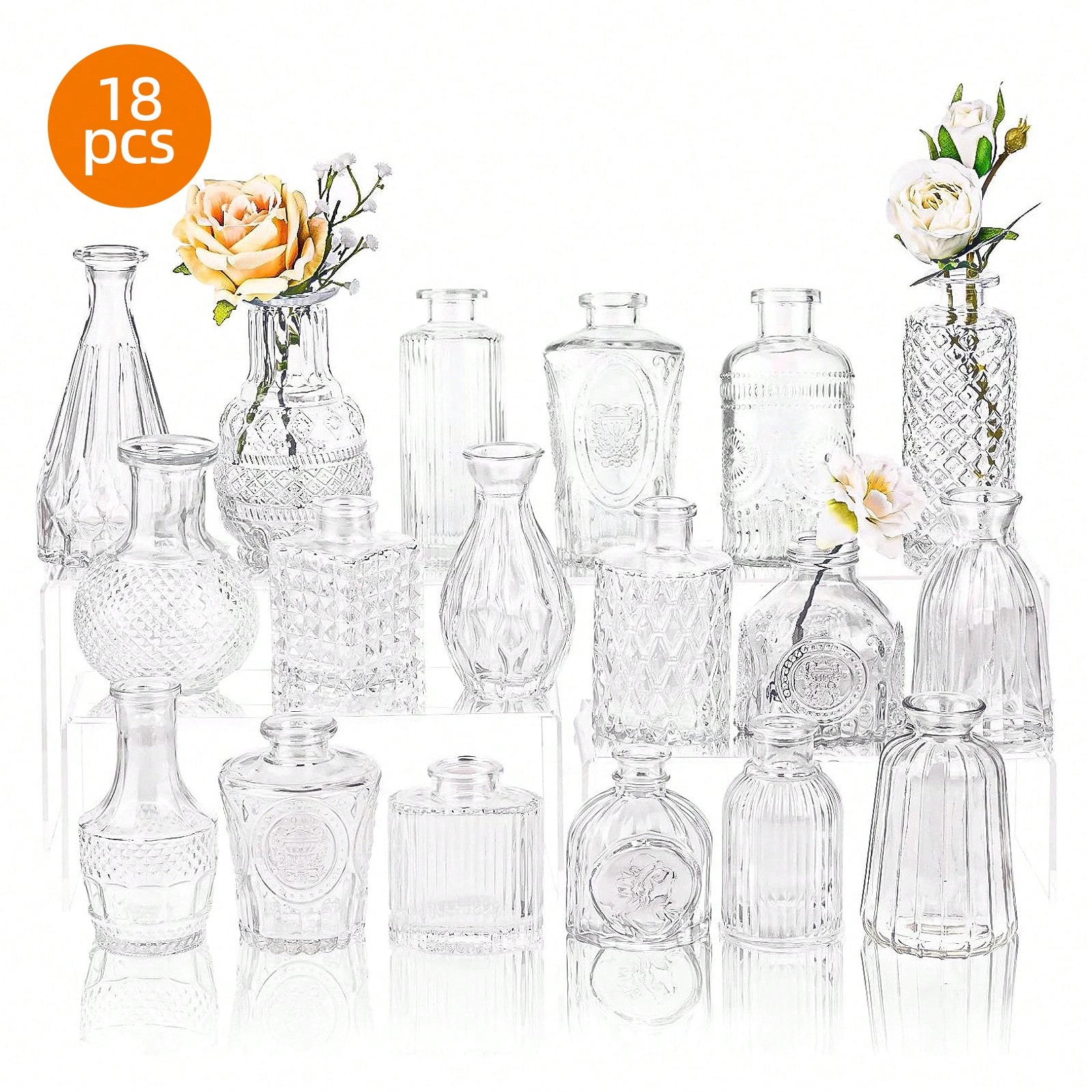 18/36Pcs Glass Bud Vase Set, S - đánh giá và giá Wedding Supply Rentals