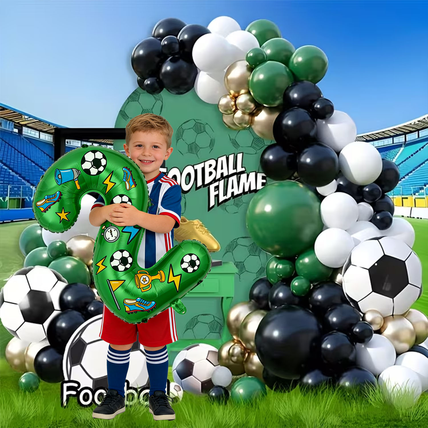Football-themed Balloon Arch K - đánh giá và giá Wedding Day Supply Kit