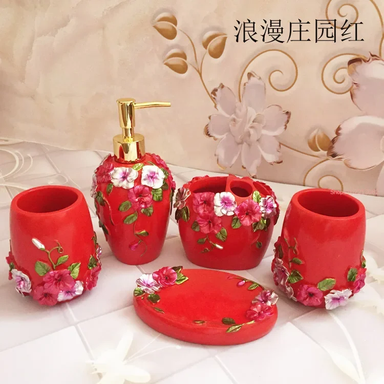 5pcs/set Resin Bathroom Access - đánh giá và giá Wedding Bathroom Supply Kit