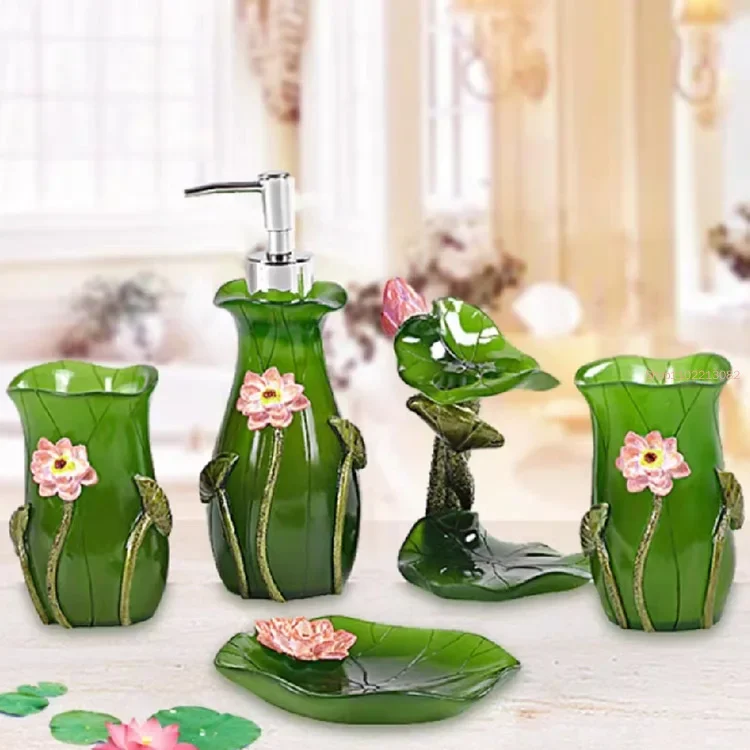 5pcs/set Resin Bathroom Access - đánh giá và giá Wedding Bathroom Supply Kit
