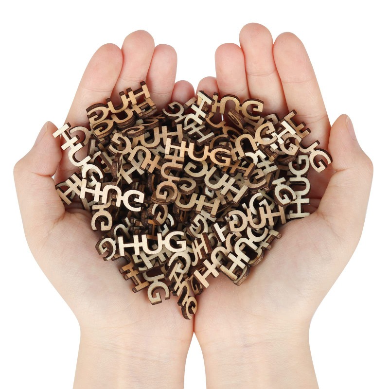 100pcs Wooden Hollow Letter Wo - đánh giá và giá Wedding Supply Rentals