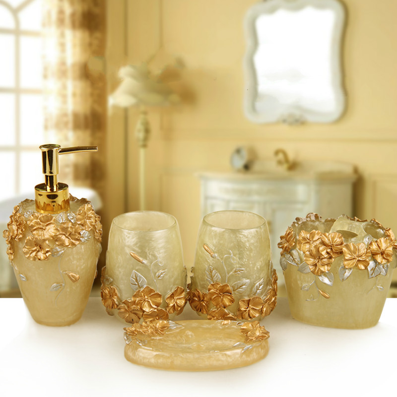 European Style Emboss Resin Ba - đánh giá và giá Wedding Bathroom Supply Kit