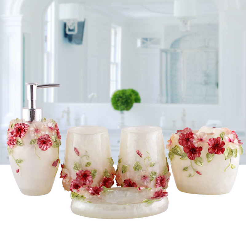 European Style Emboss Resin Ba - đánh giá và giá Wedding Bathroom Supply Kit